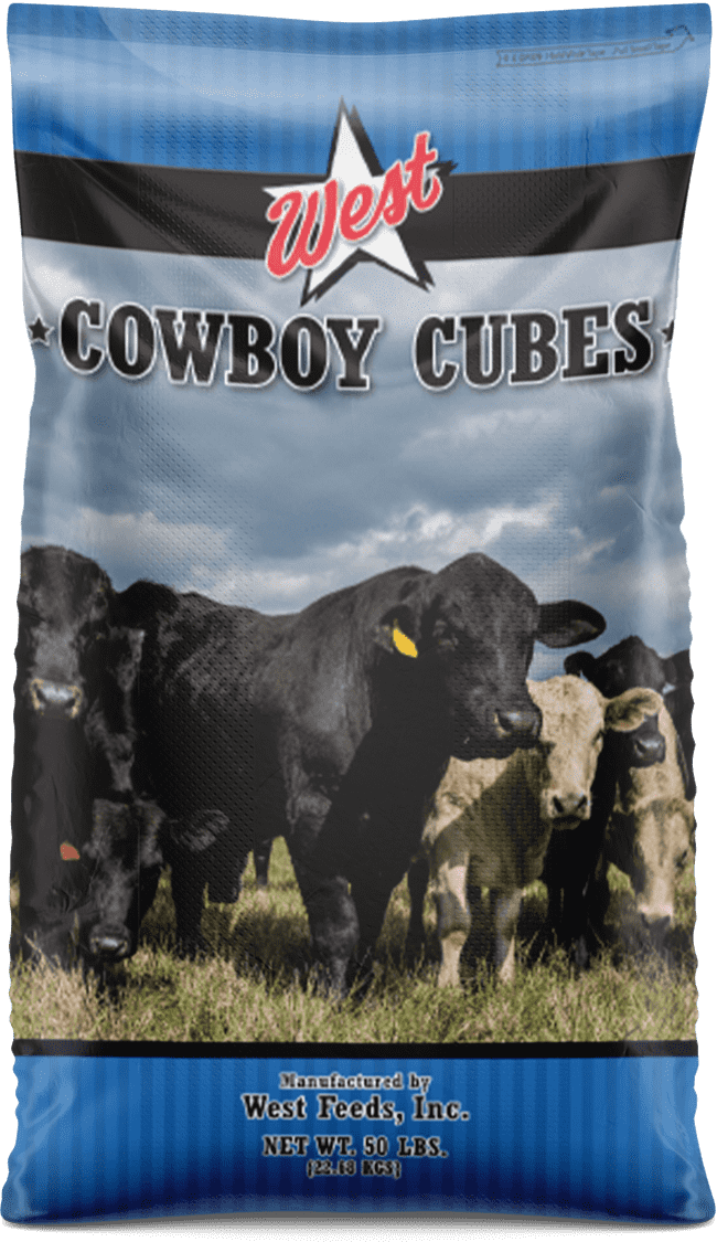cowboy cubes cattle feed bag